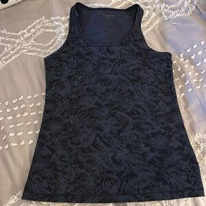 Athleta navy floral tank top medium